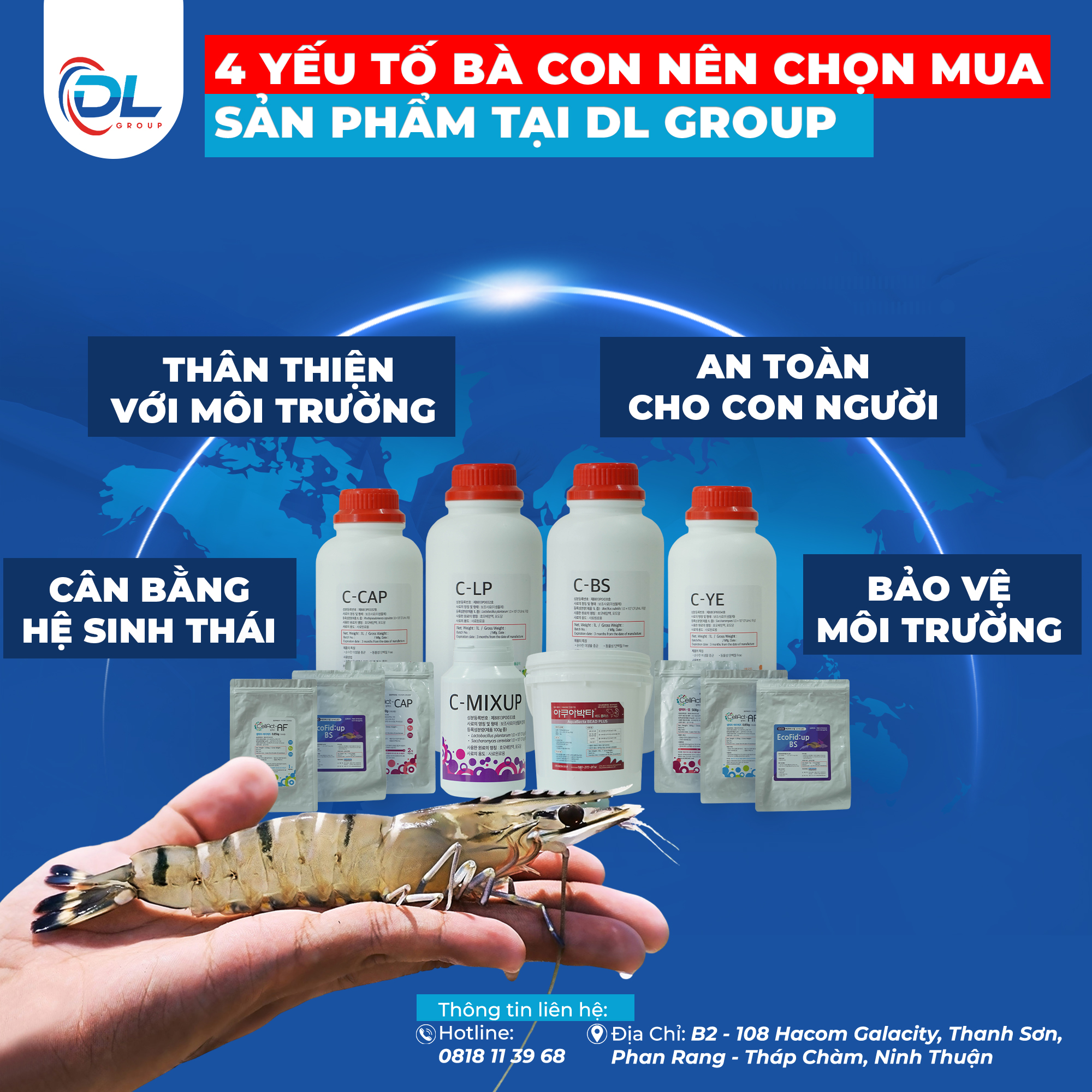 DL Group - Nhà phân phối vi sinh đường ruột cho tôm chất lượng 